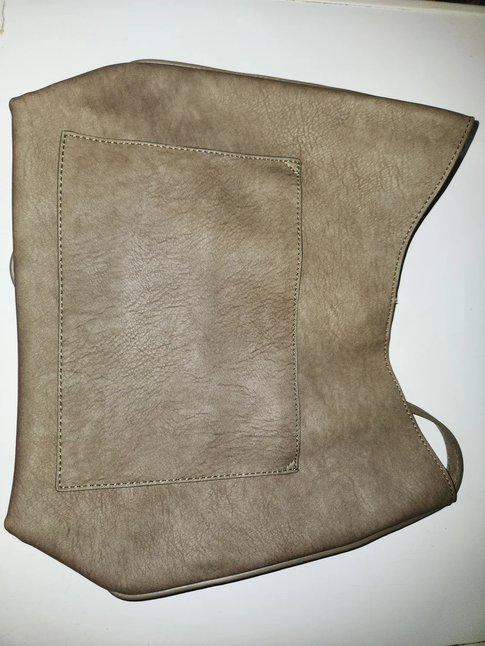 Vegan Leather Taupe Shoulder Bag